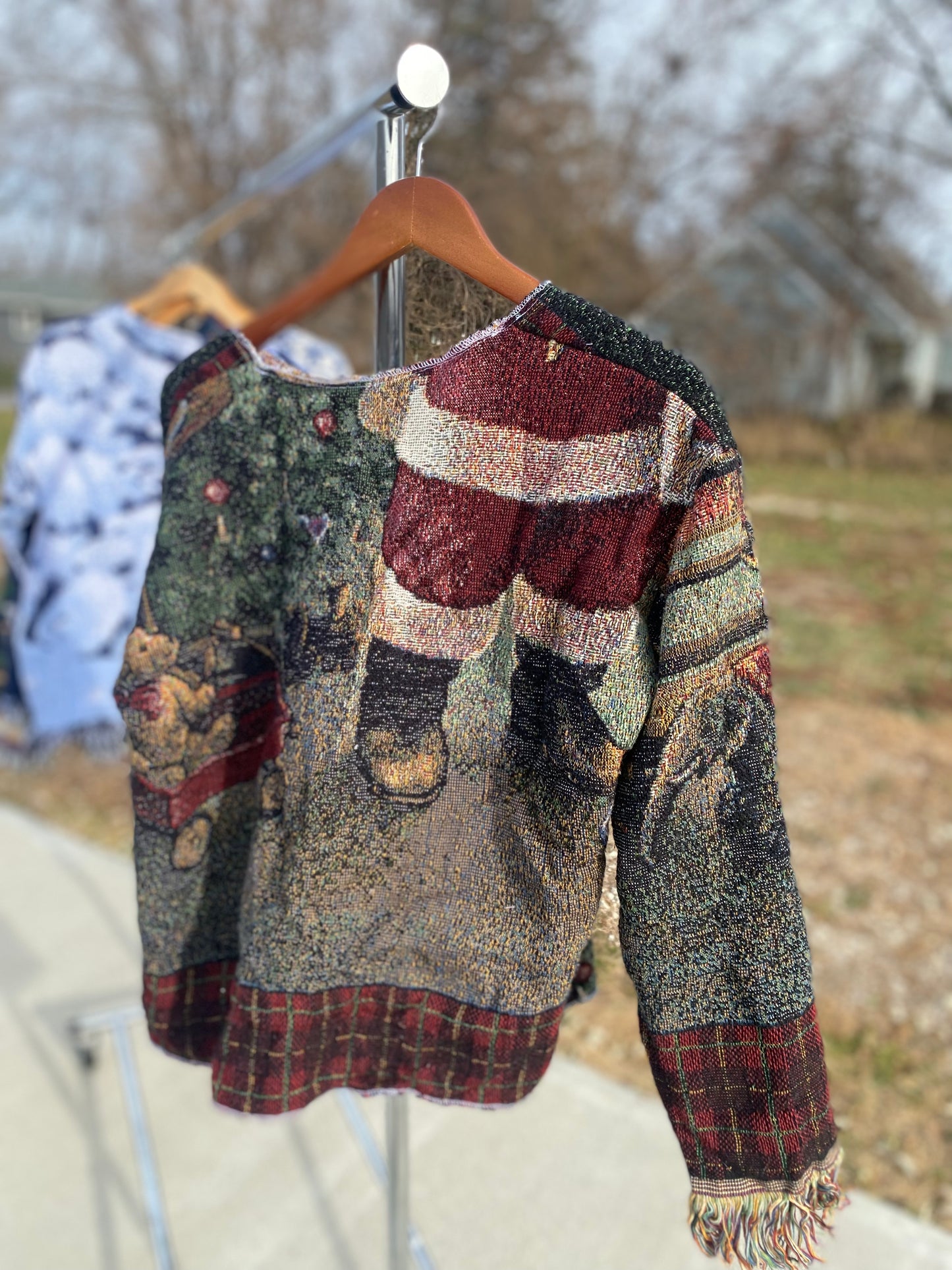 Santa Tapestry Blanket Crewneck Sweater