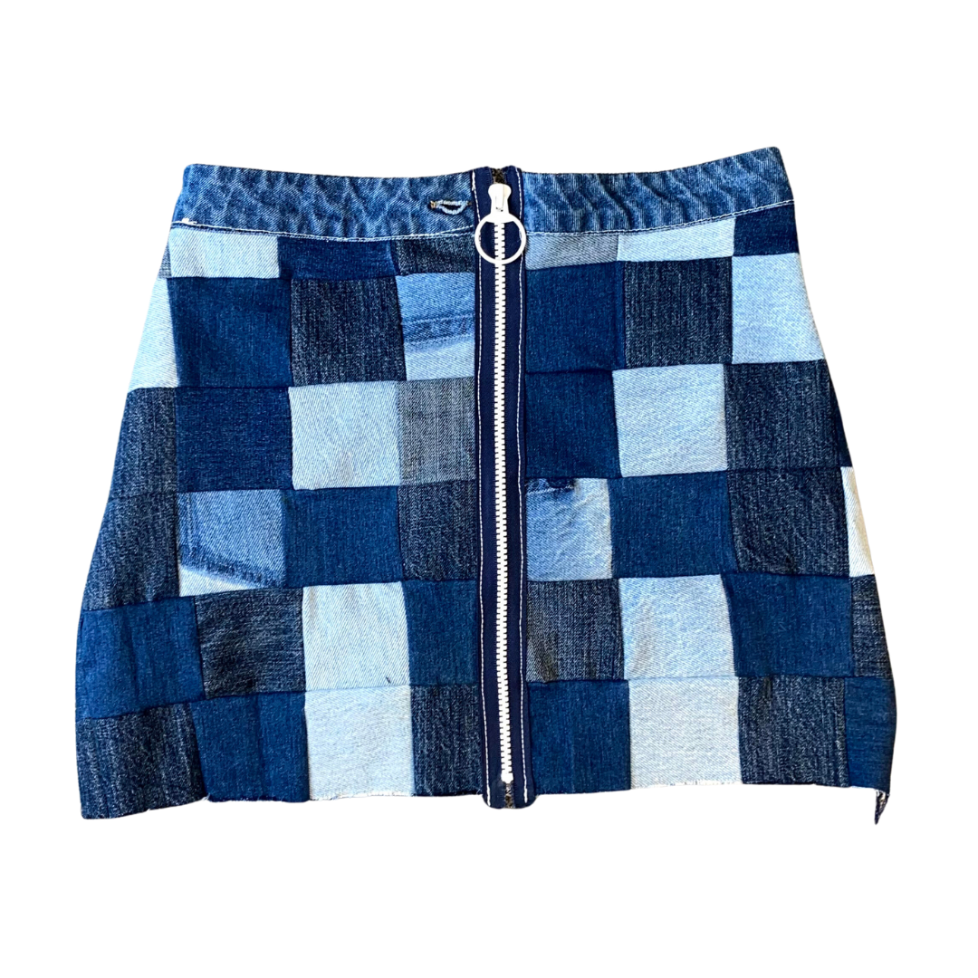 Denim Patchwork Skirt