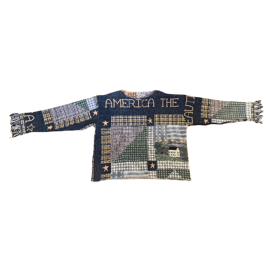 America The Beautiful Blanket Crewneck - Size Small