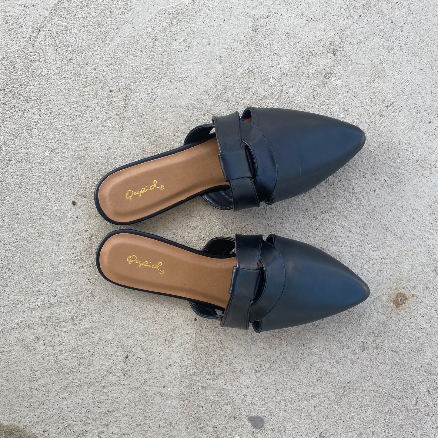Black Flat Mules