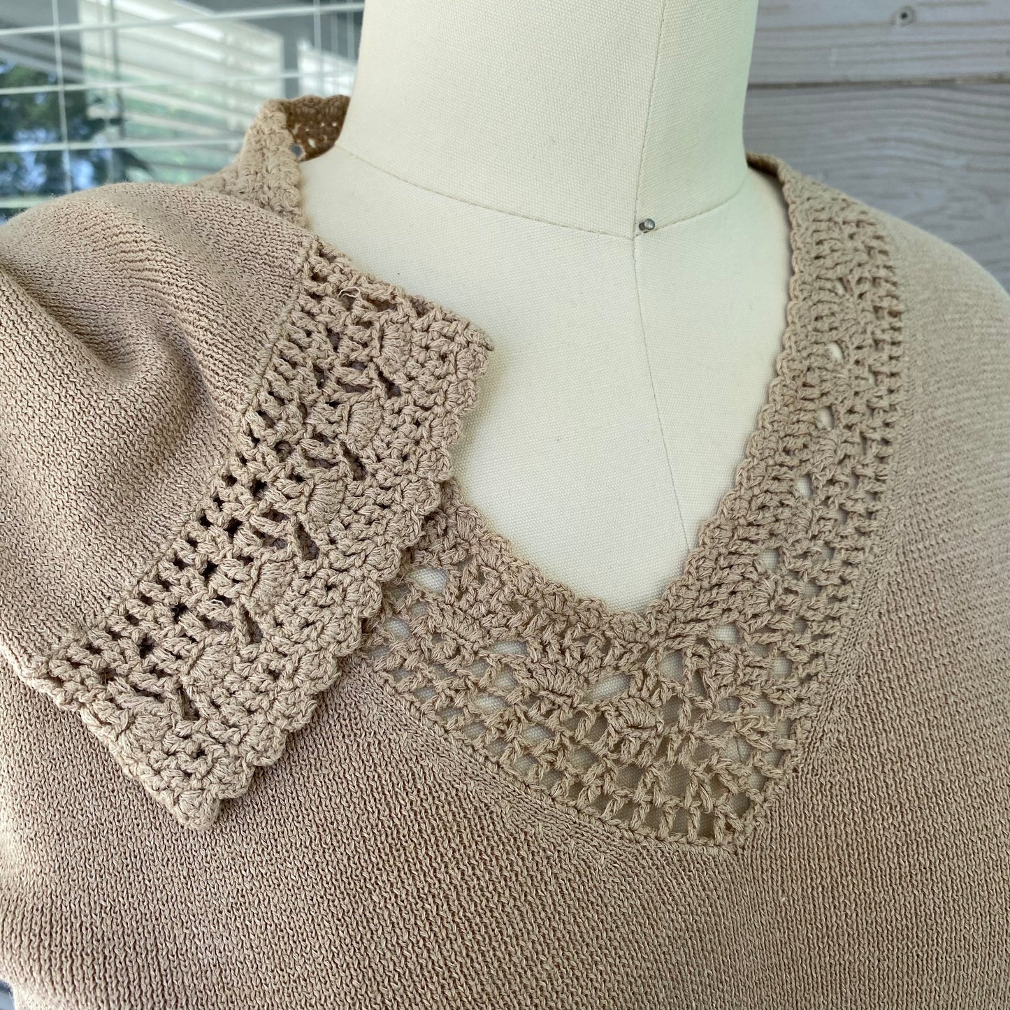 Crochet Trim Sweater
