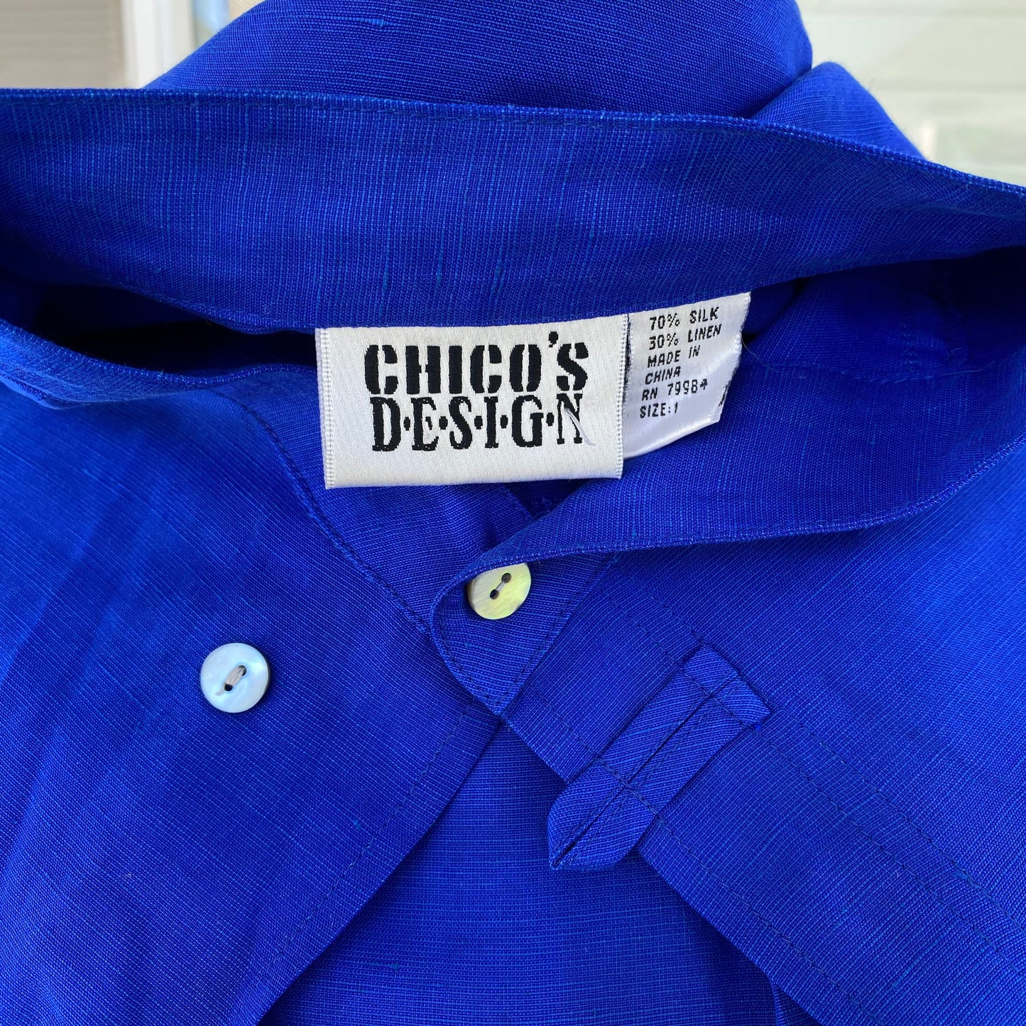 Vintage Blue Silk Button Up