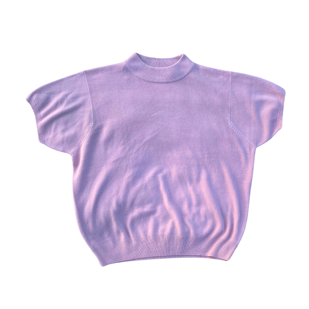 Pink Short Sleeve Knit Sweater