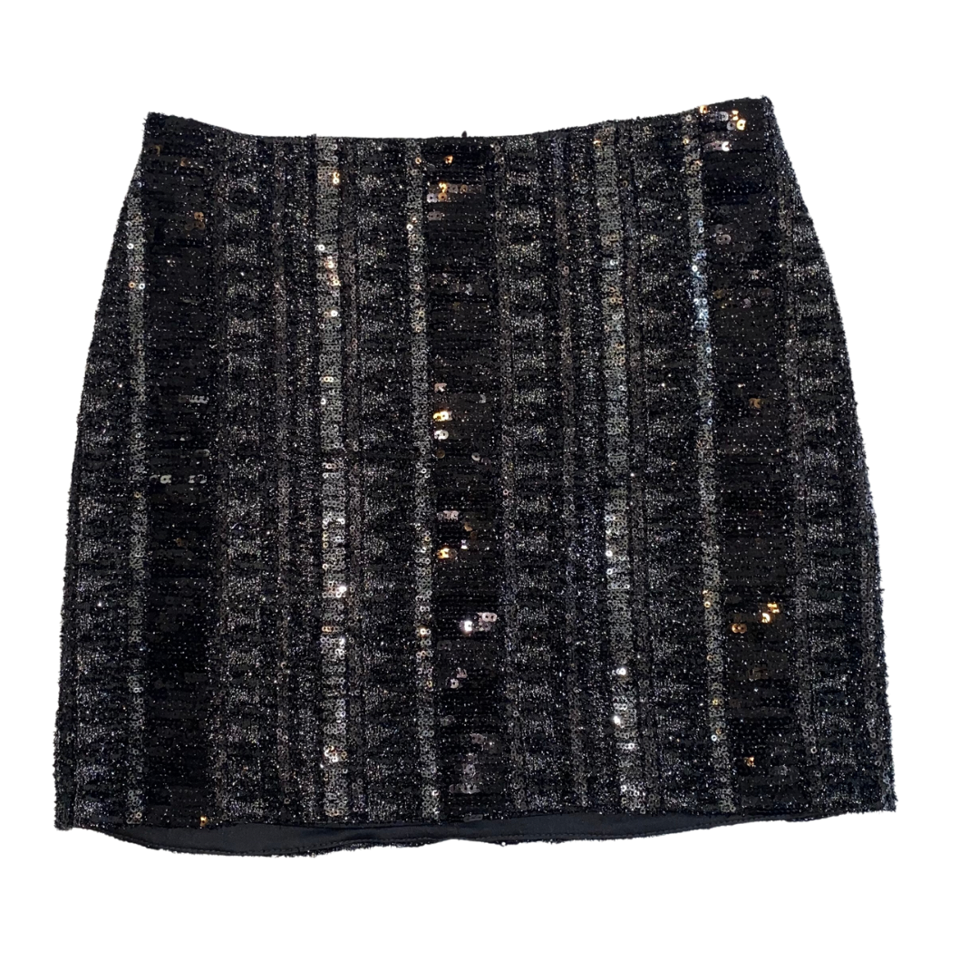 Black Sequin Mini Skirt