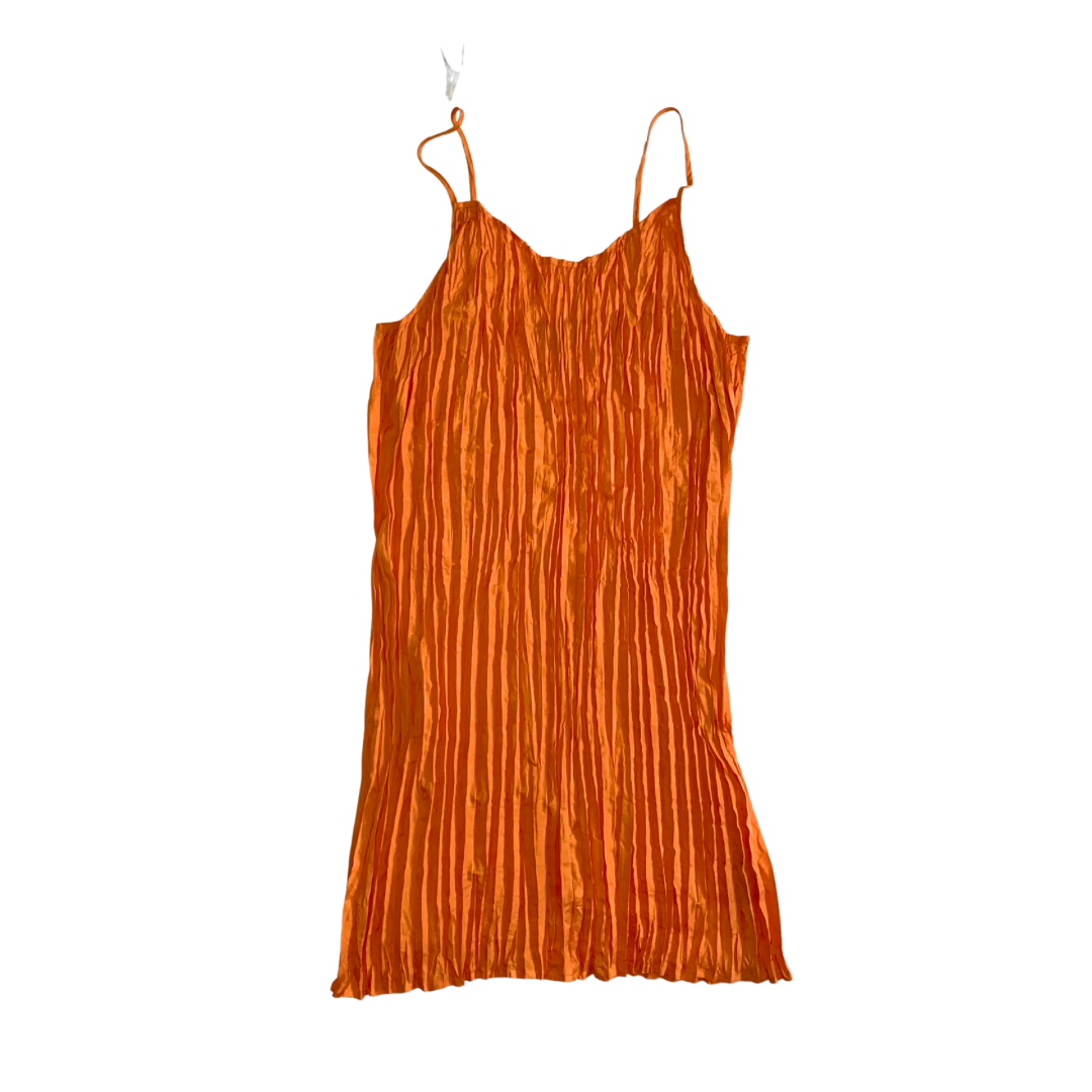 Orange Crinkle Mini Dress