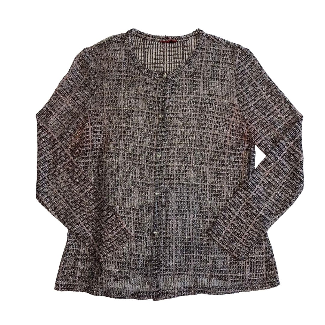 Silver Net Button Up