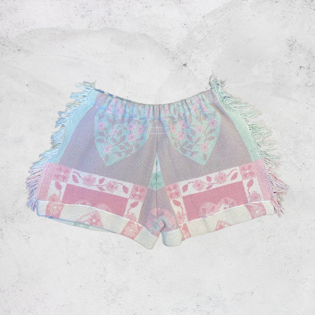 Pastel Heart Blanket Shorts - Size Small