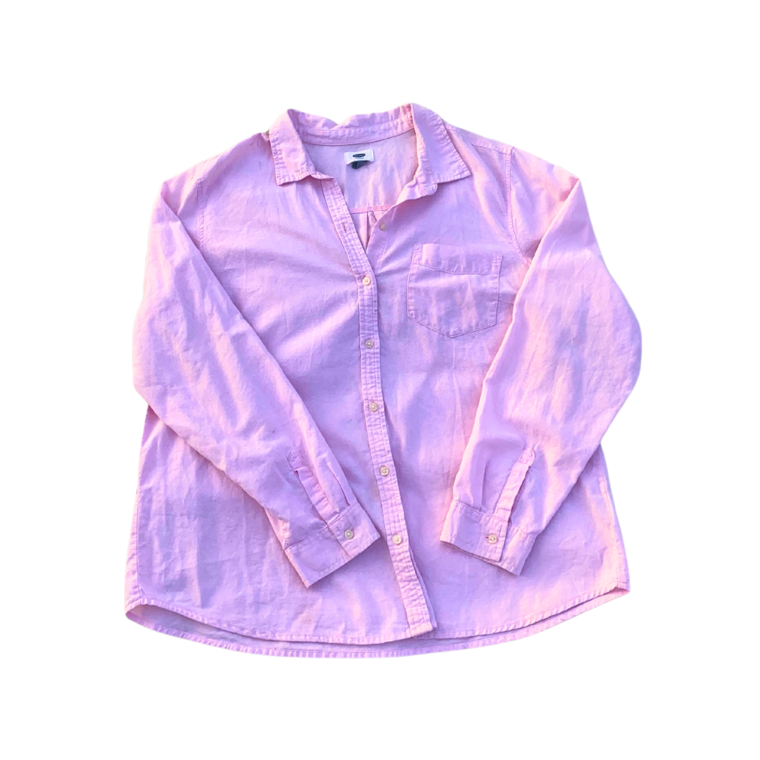 Pink Linen Button Up Shirt