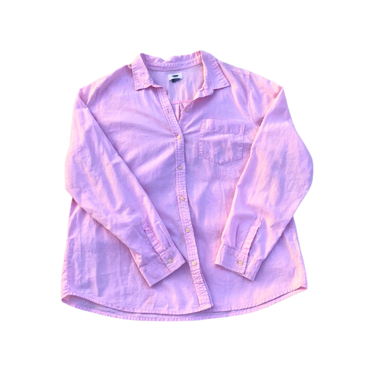 Pink Linen Button Up Shirt