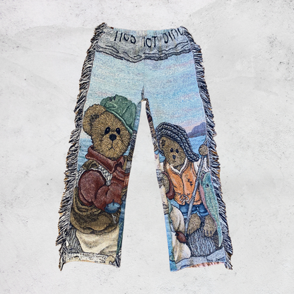 Friendly Teddy Bear Blanket Pants - Medium