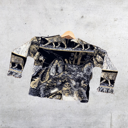 Wolf Blanket Crewneck Sweater - XS/S