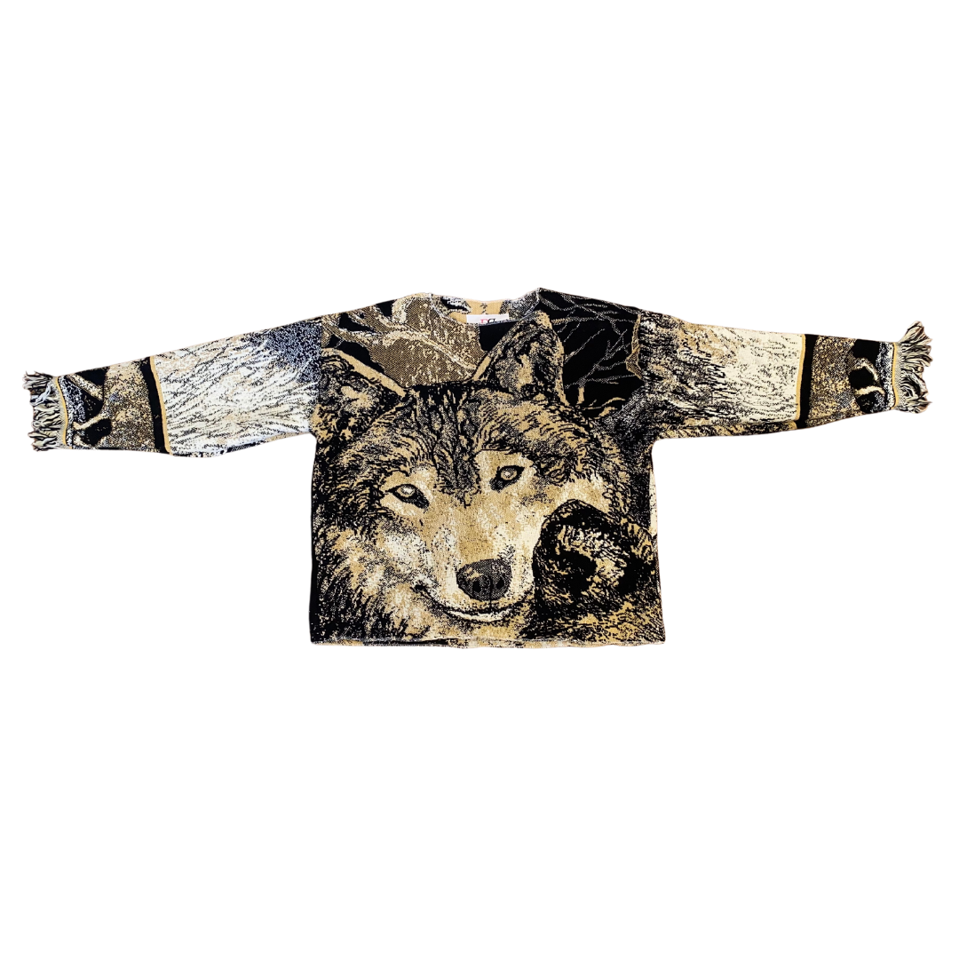 Wolf Blanket Crewneck Sweater - XS/S