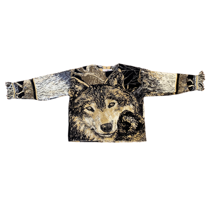 Wolf Blanket Crewneck Sweater - XS/S