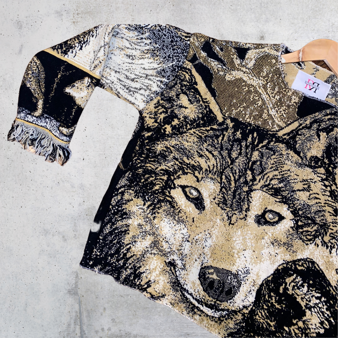 Wolf Blanket Crewneck Sweater - XS/S