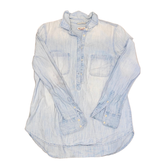 Light-wash Denim Quarter Button Up