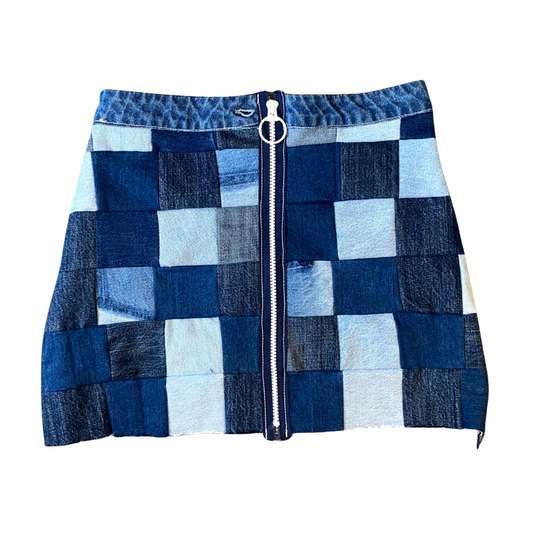 Denim Patchwork Skirt