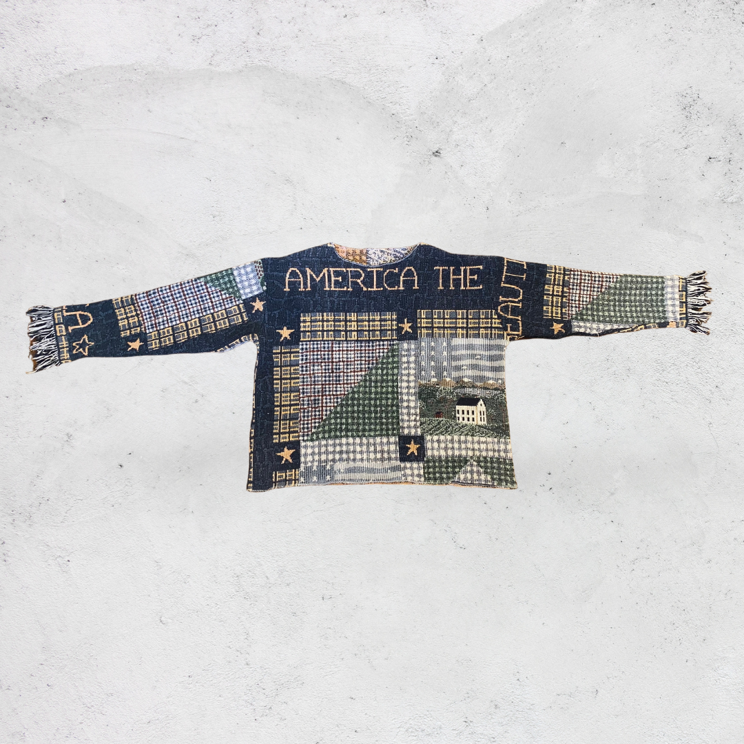 America The Beautiful Blanket Crewneck - Size Small