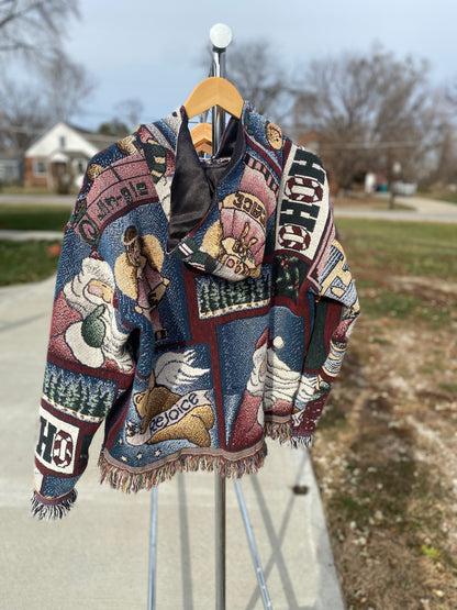 Gingerbread Tapestry Blanket Hoodie