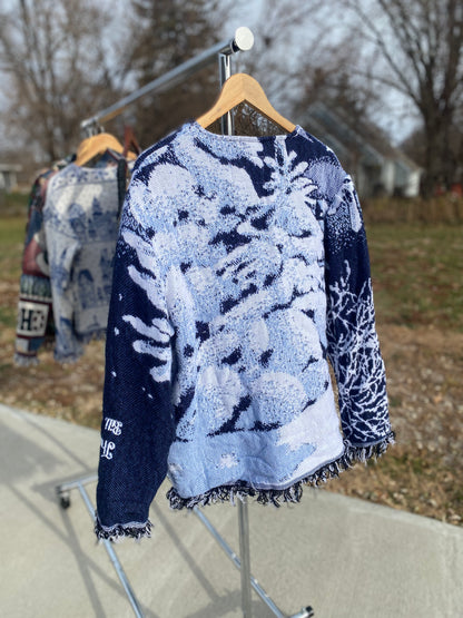 Let it Snow Tapestry Blanket Crewneck Sweater