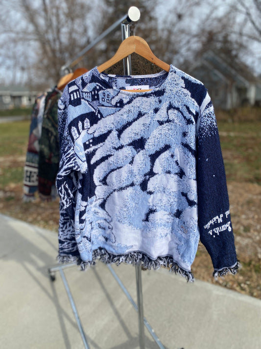 Let it Snow Tapestry Blanket Crewneck Sweater