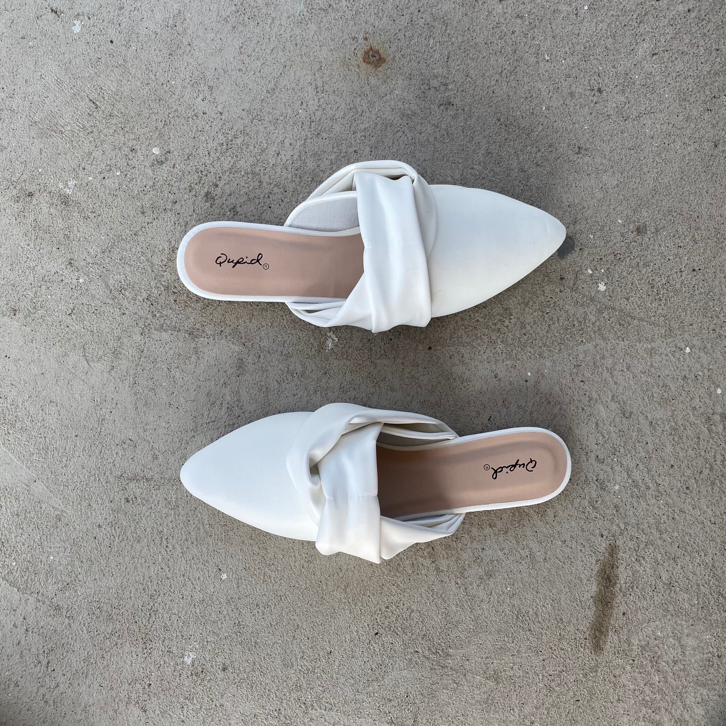 White Flat Mules
