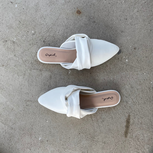 White Flat Mules
