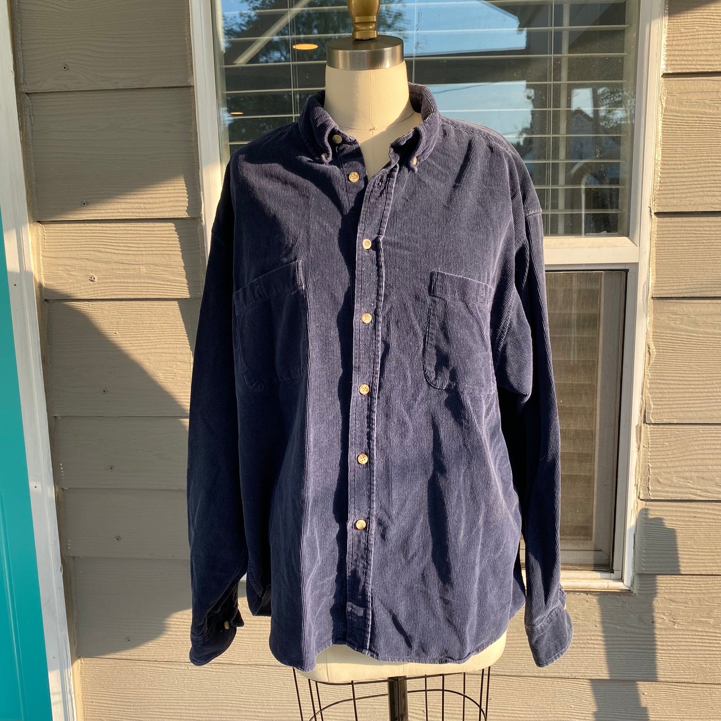Blue Corduroy Button Up