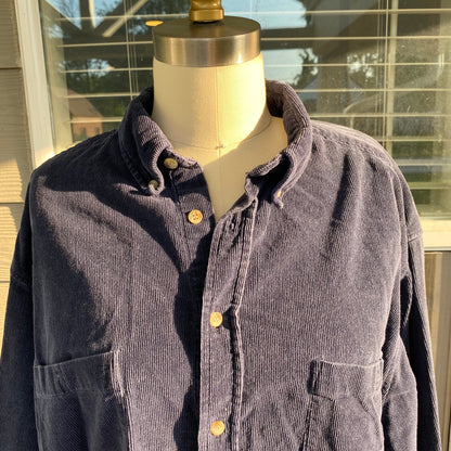 Blue Corduroy Button Up