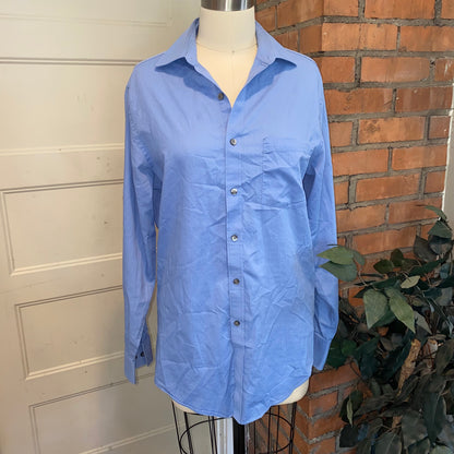 Blue Fitted Button Up