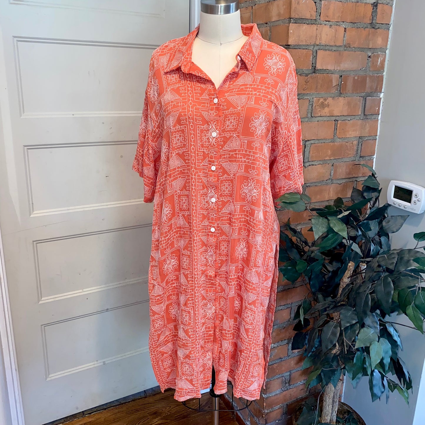 Orange Embroidery Stitch Dress