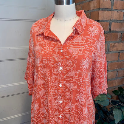 Orange Embroidery Stitch Dress