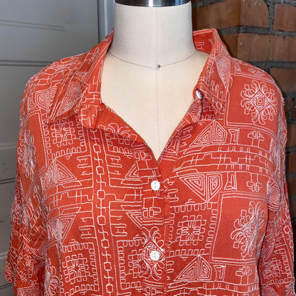 Orange Embroidery Stitch Dress