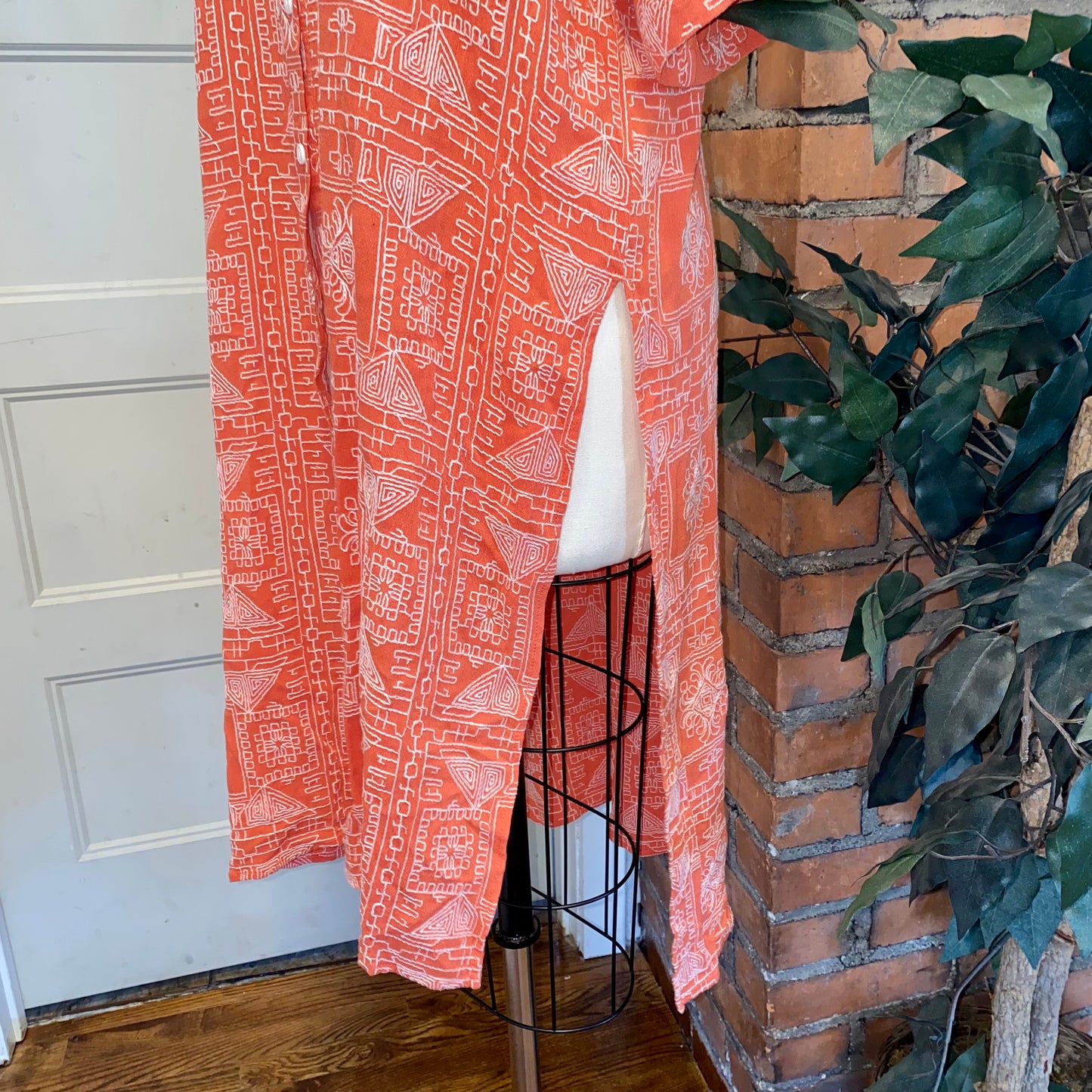 Orange Embroidery Stitch Dress