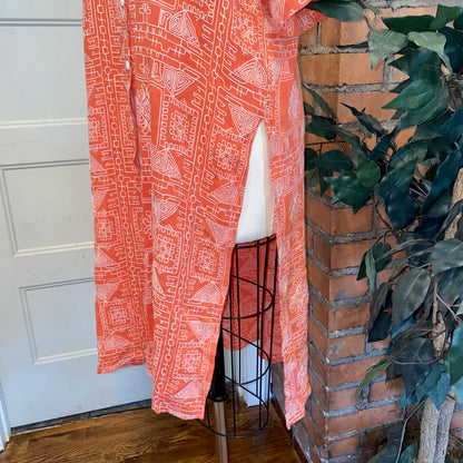 Orange Embroidery Stitch Dress