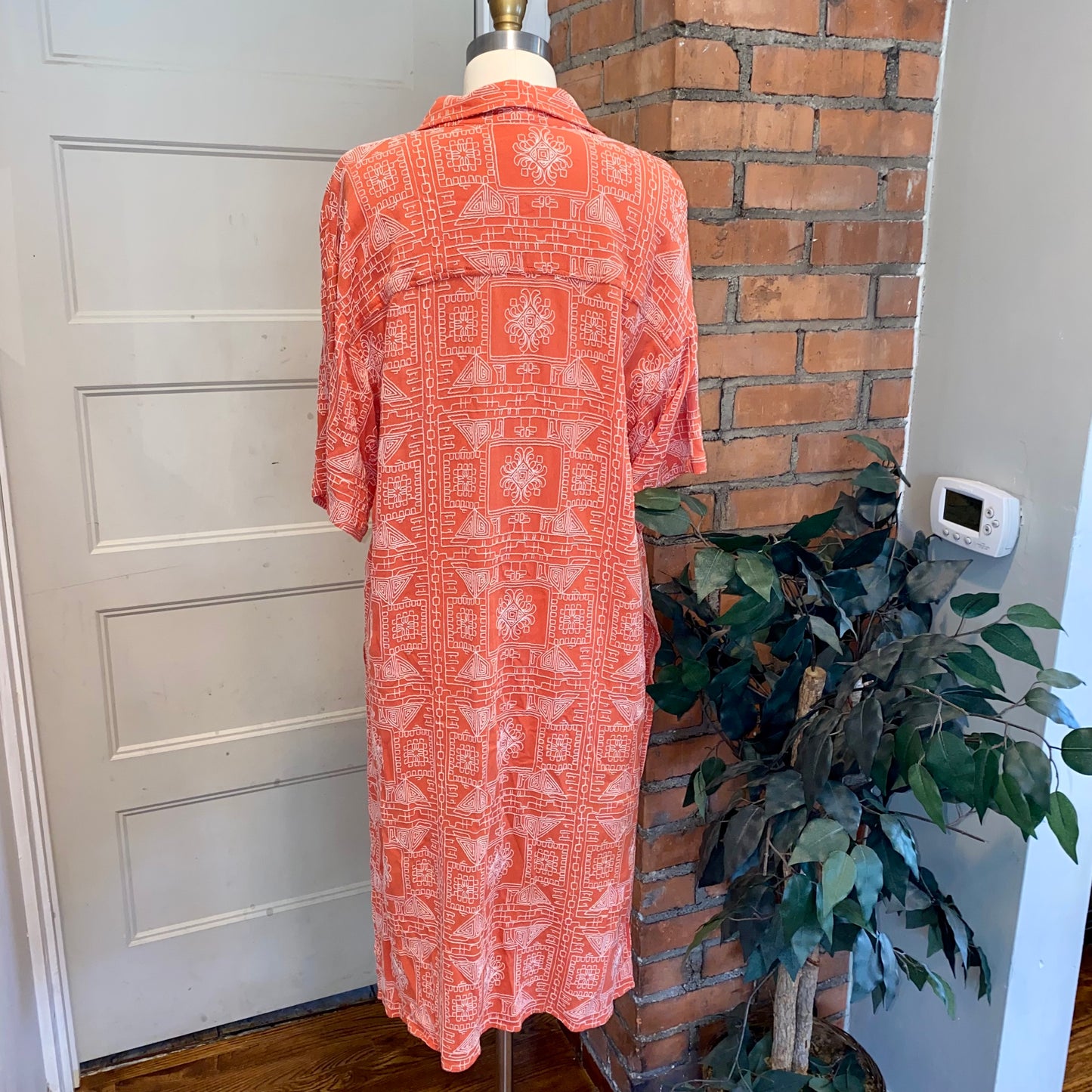 Orange Embroidery Stitch Dress