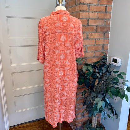 Orange Embroidery Stitch Dress