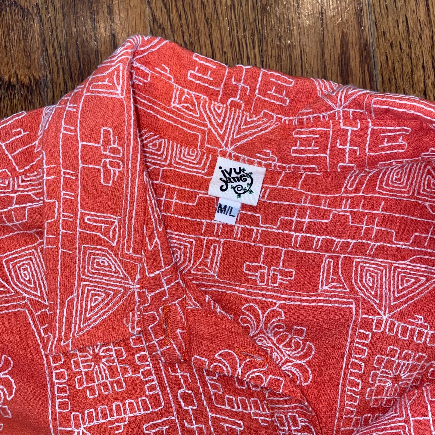 Orange Embroidery Stitch Dress