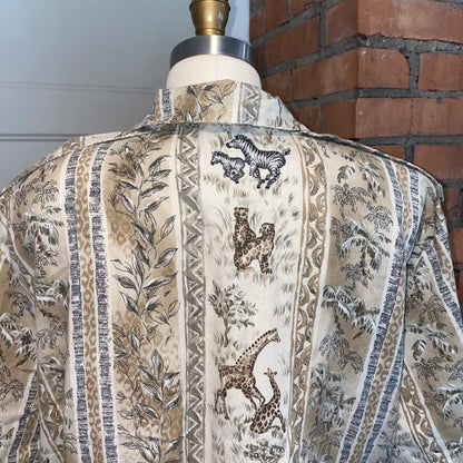 Animal Print Short Sleeve Button Up