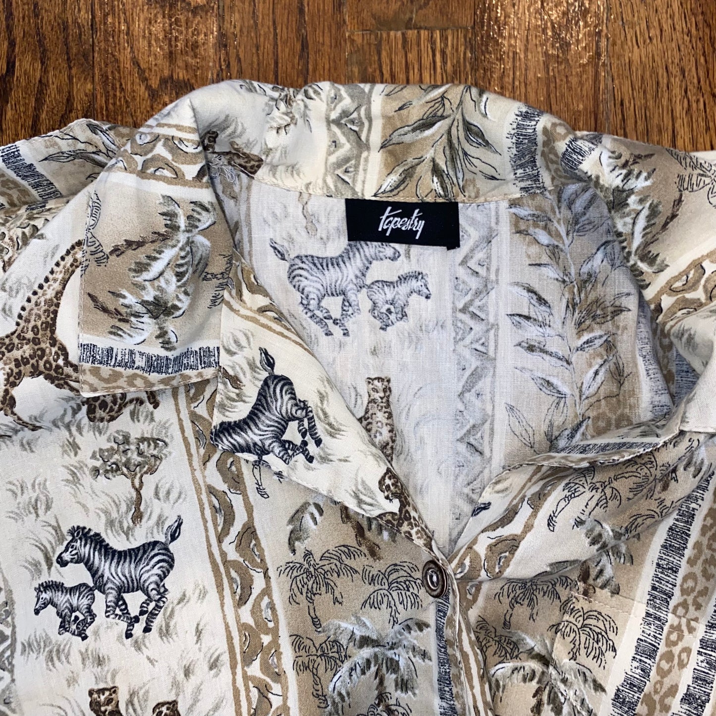 Animal Print Short Sleeve Button Up