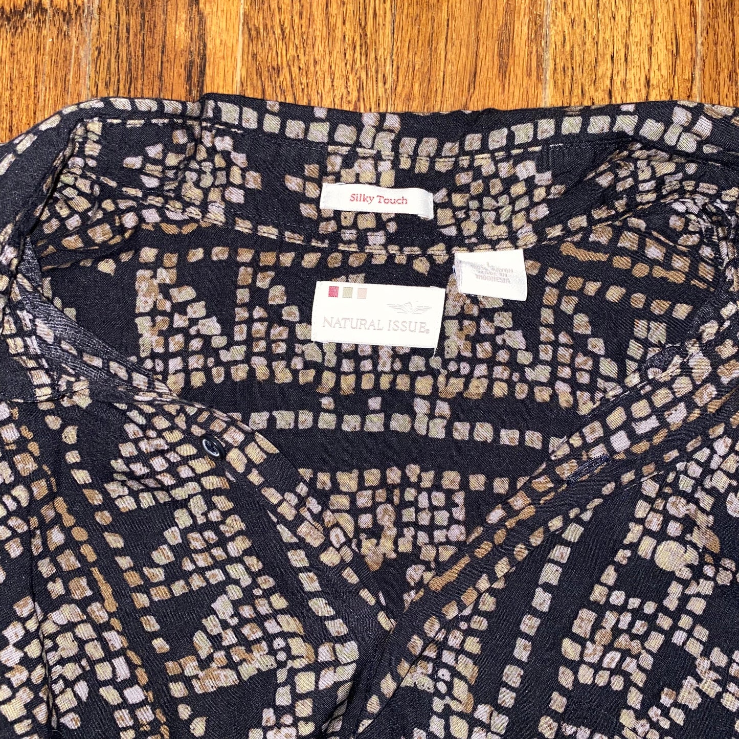 Black and Gold Short Sleeve Button Up