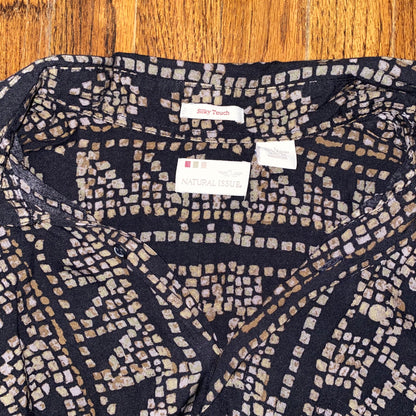 Black and Gold Short Sleeve Button Up