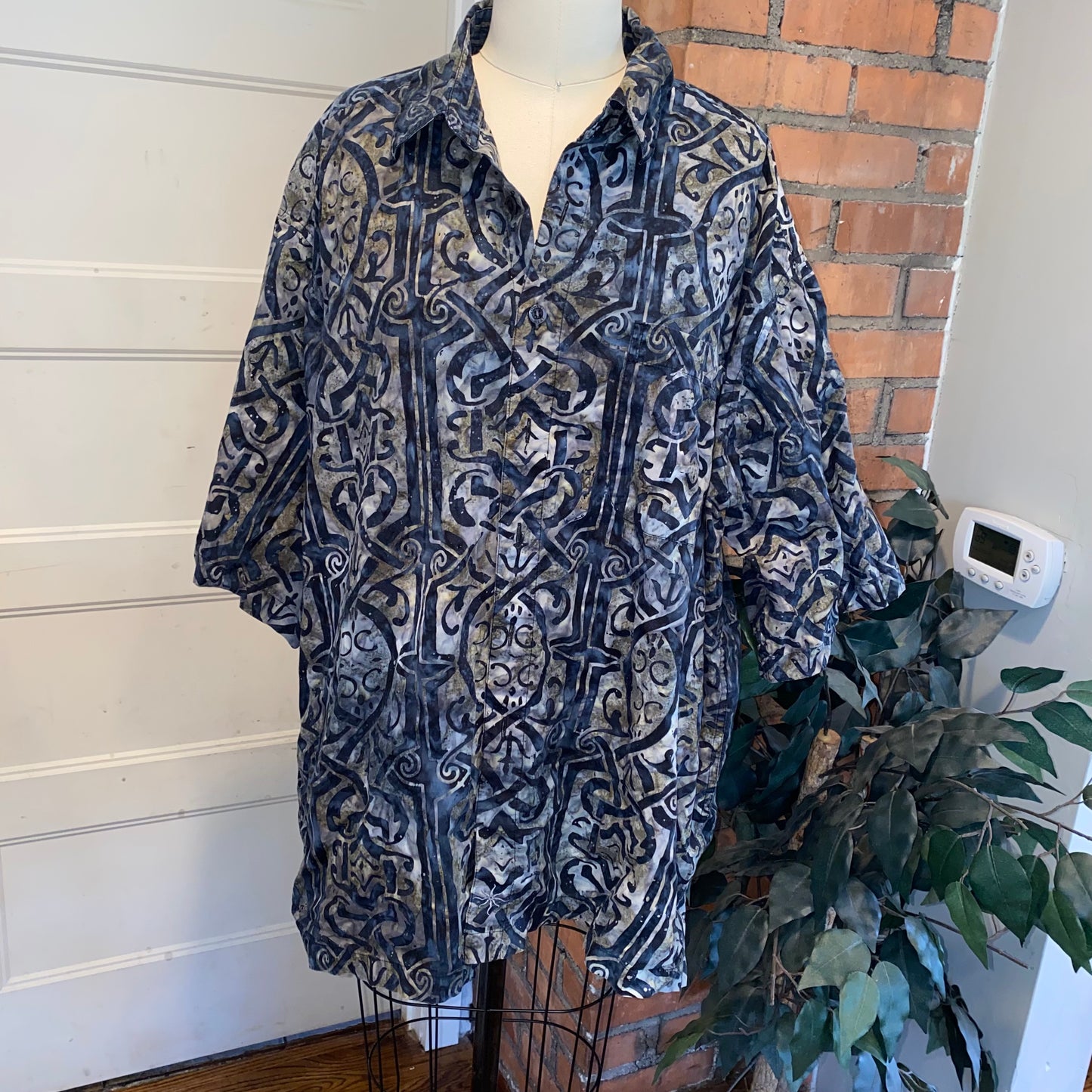 Batik Print Button Up