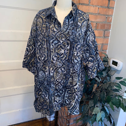 Batik Print Button Up