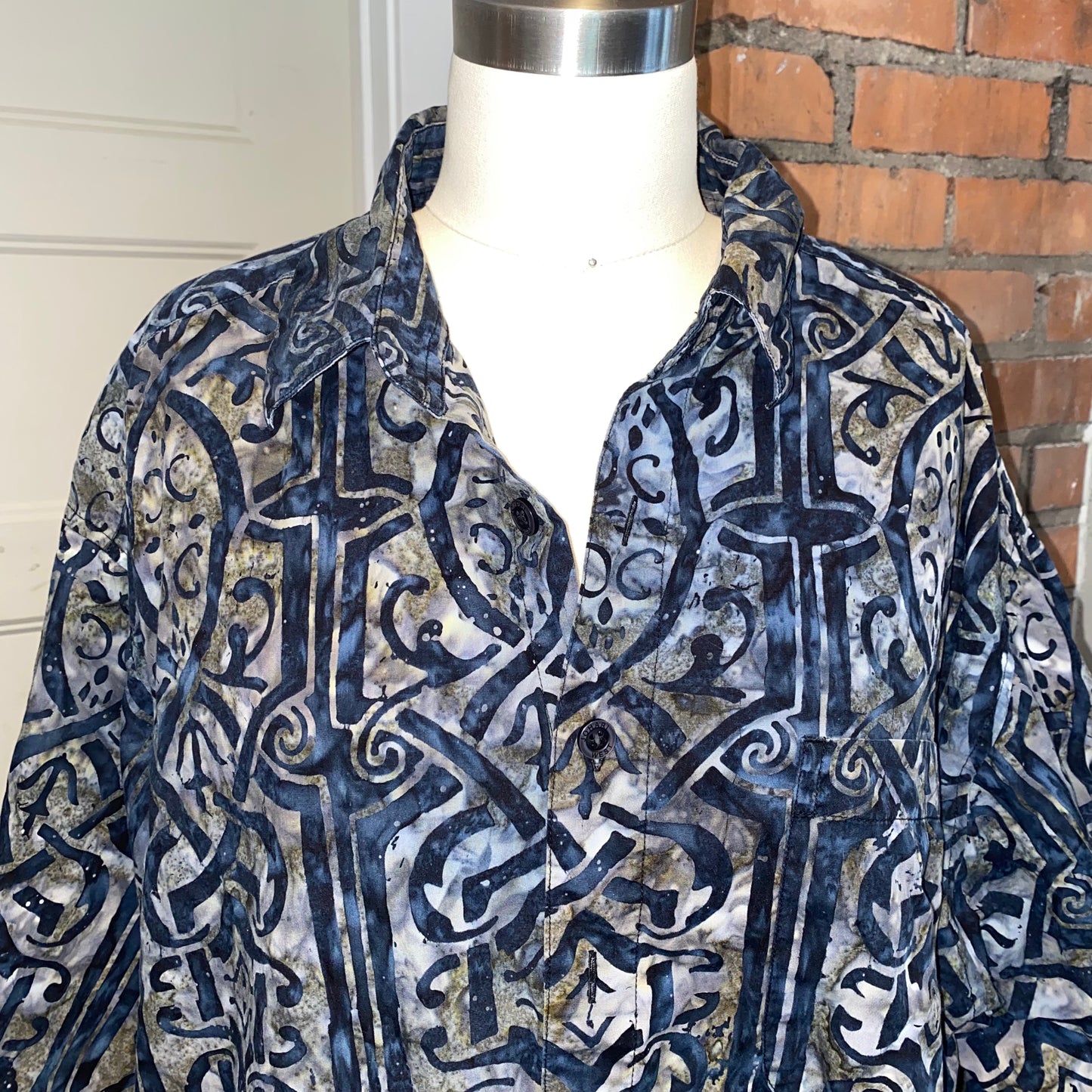 Batik Print Button Up