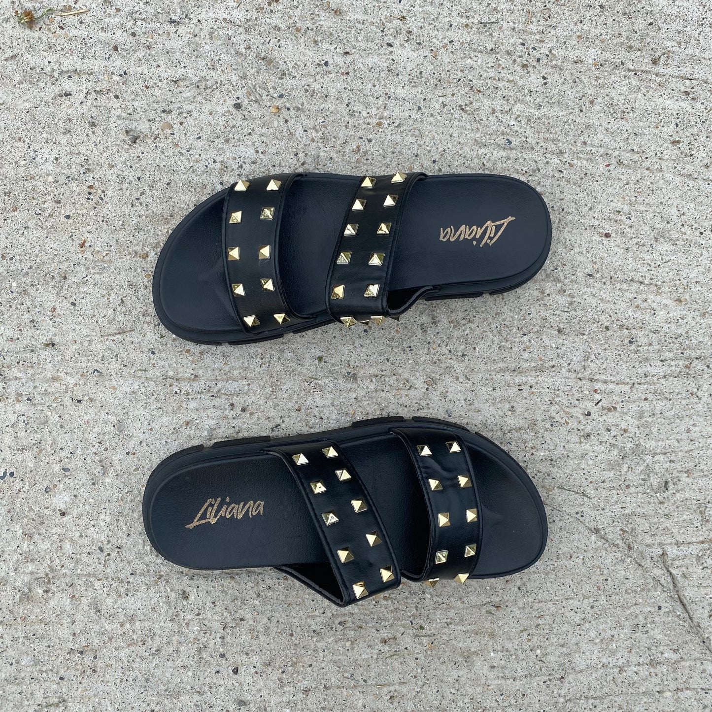 Black Studded Sandles