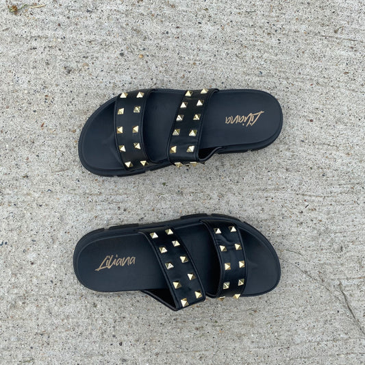 Black Studded Sandles