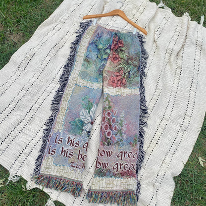 Flower Water Color Blanket Pants - Medium