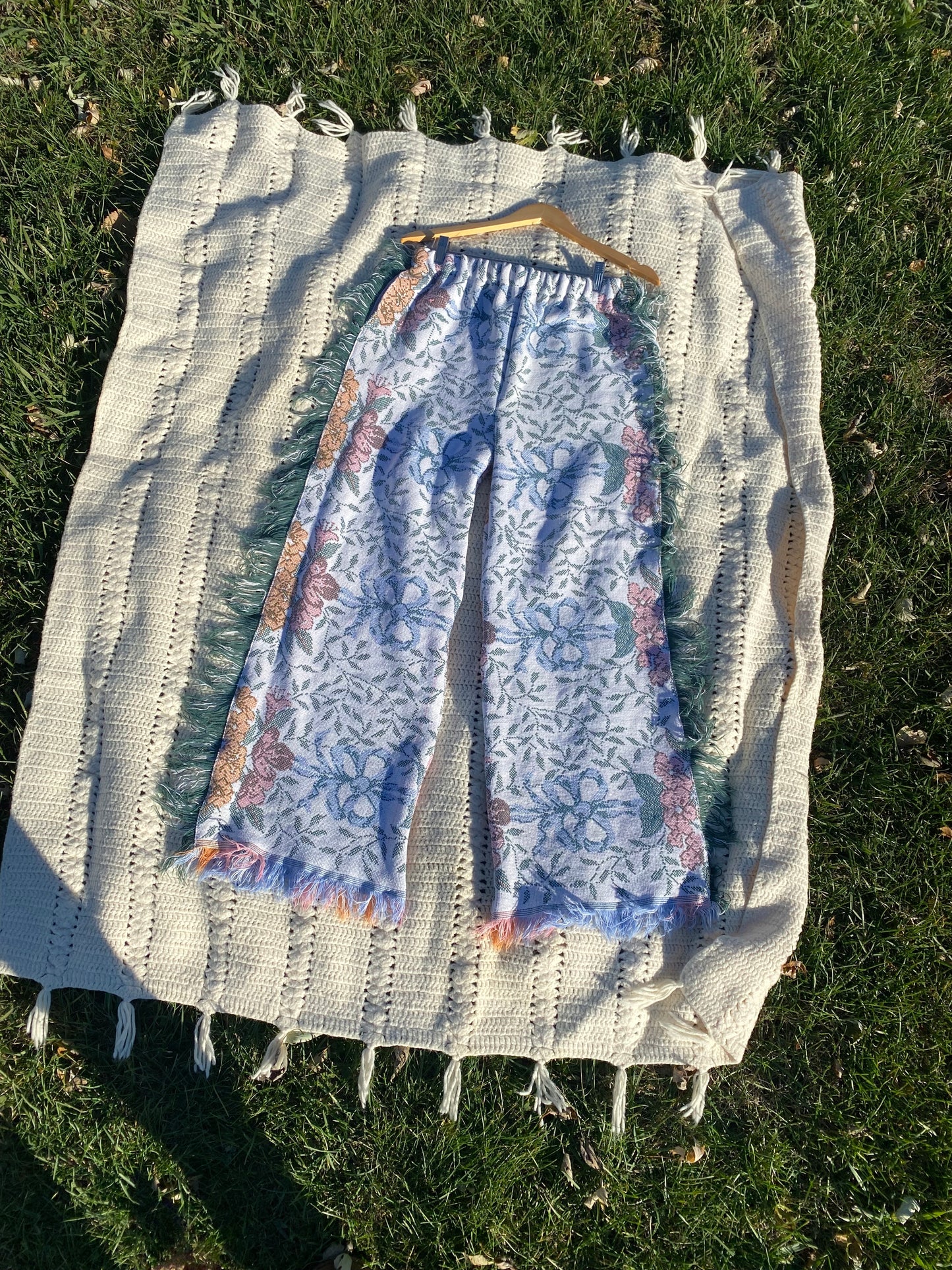 Colorful Floral Blanket Pants - Size XL