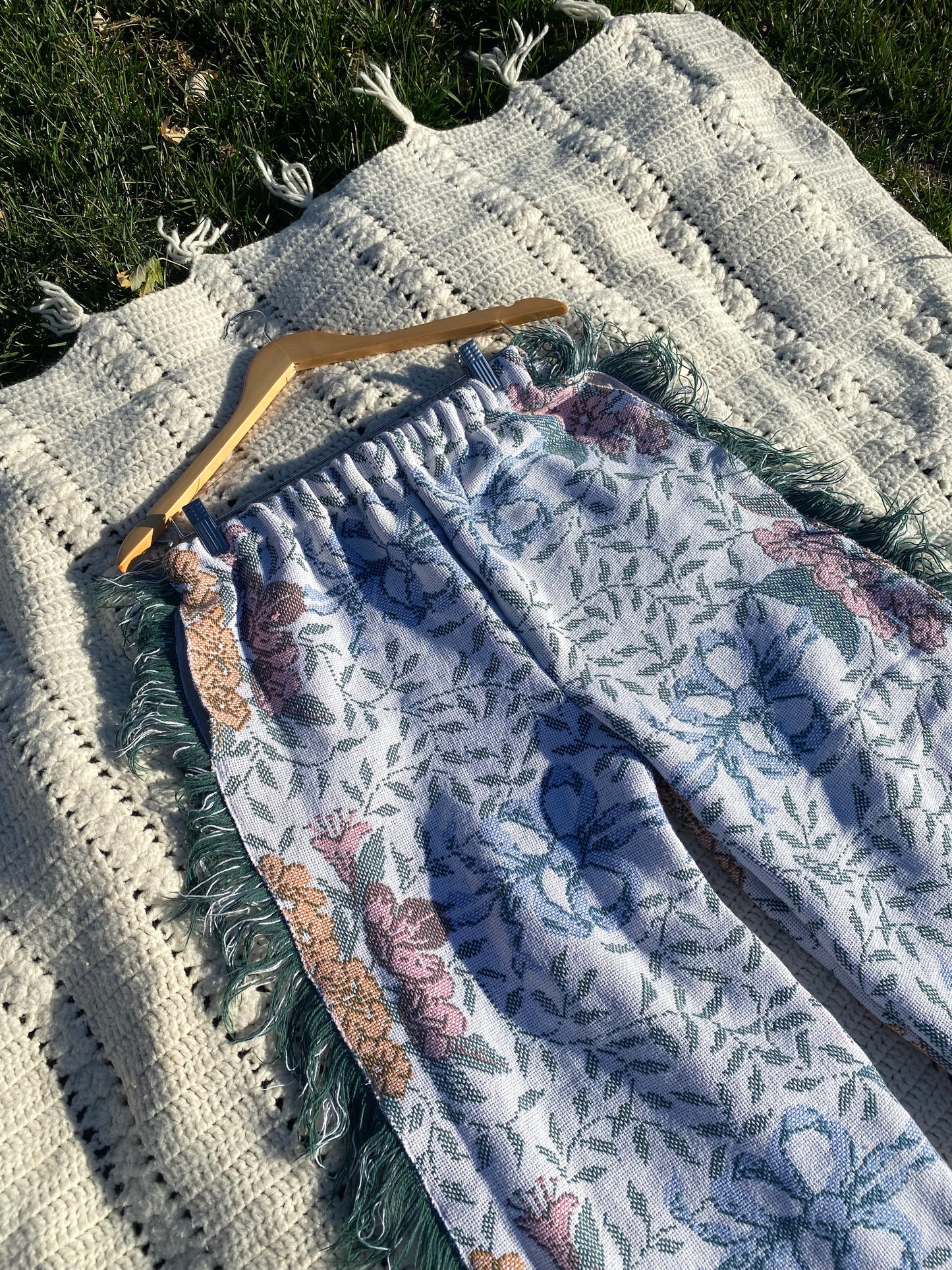 Colorful Floral Blanket Pants - Size XL