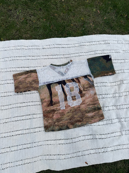 Horses Upcycled Tapestry Jersey Size Large Oversize